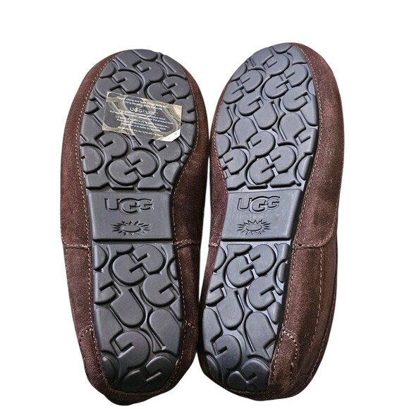 UGG Ascot Slip On Loafers Espresso Brown Comfort Shoes Wool Sherpa Lined Mens 7 - Picture 3 of 15